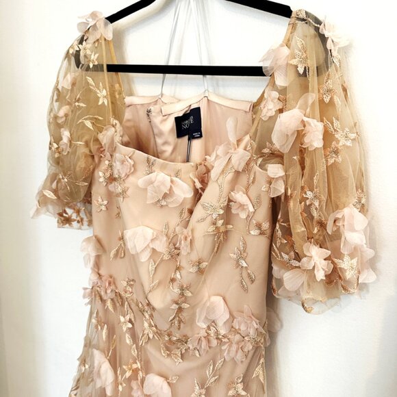 Marchesa Notte 3D Appliqué Embroidered Flower Dress - Picture 9 of 10